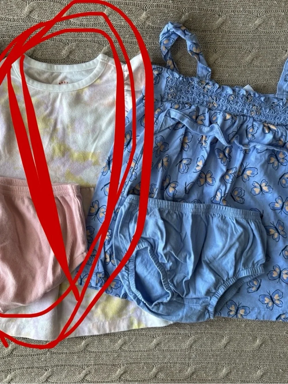 EUC Carter’s 6pc Baby Girl Dress + Bloomer Bundle, Pastel Florals, 18 Months